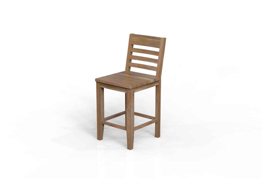 Malcolm Acacia Ladderback Counter Stool - Natural + Gray